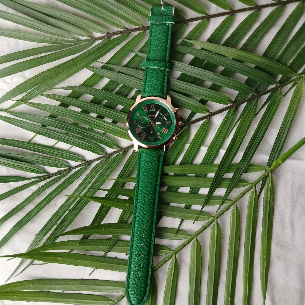 New Emerald Green Geneva Platinum Watch